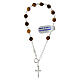 Single decade rosary bracelet, faceted beads of 0.24 in, tiger's eye and 925 silver s1