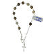 Single decade rosary bracelet of Mexican agate, 0.24 in beads, 925 silver s1