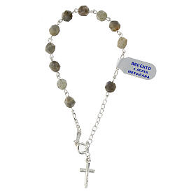 Bransoletka dziesiątka, agat meksykański 6 mm, srebro 925