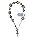 Bracelet with white strass balls and shiny burnished beads of 925 silver s1