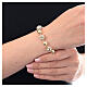 Pulsera dorada cuentas strass zircones blancos plata 925 lúcida s2