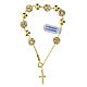 Golden rhinestone rosary bracelet with white zircons and shiny 925 silver s3