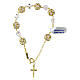 Pulseira dourada cristais iridescentes bolas de strass prata 925 s1