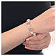 Iridescent crystal rhinestone rosary bracelet in 925 rose silver s2