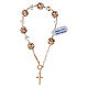 Iridescent crystal rhinestone rosary bracelet in 925 rose silver s3