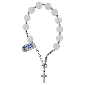 Bracelet dizainier cristal givré blanc hématite argent 925