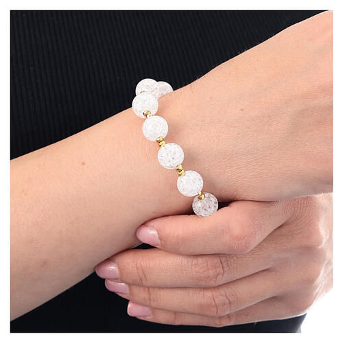 Bracciale decina ematite cristallo frost argento 925 dorato 2