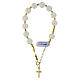 Decade rosary bracelet hematite frost crystal in 925 gold-plated silver s1