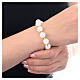 Elastic bracelet with white frost hematite crystals in 925 gold-plated silver s2