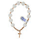 Decade rosary bracelet with ice effect crystals rose hematite cross s1