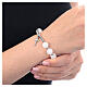 Hematite ice effect crystal rosary bracelet with cross in 925 silver s2