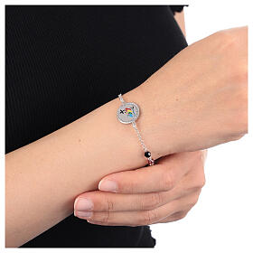 Jubilee bracelet with enamelled logo, 925 silver and Preciosa crystals