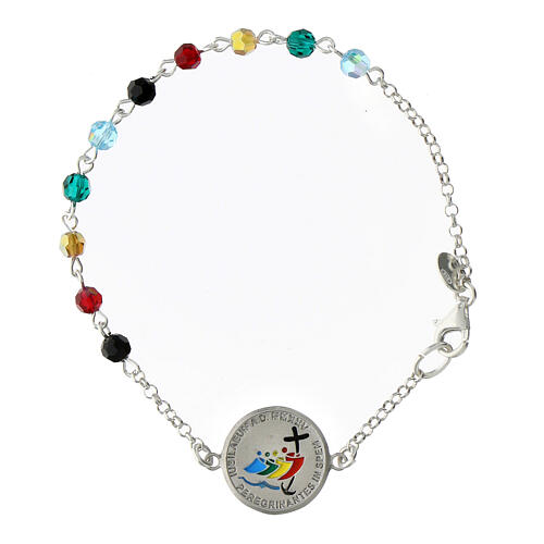 Jubilee 2025 bracelet with logo enameled in 925 silver and precious crystals 1