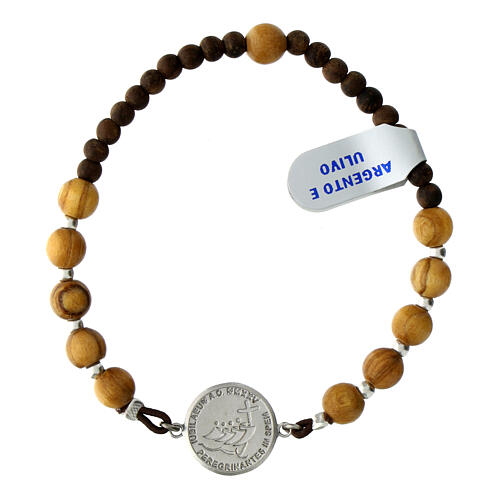 Olivewood bracelet with 2025 Jubilee medal, 925 silver 1