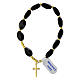 Onyx rosary bracelet 6x12 mm golden hematite cross 925 silver s1