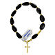 Onyx rosary bracelet 6x12 mm golden hematite cross 925 silver s3