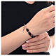 Bracciale onice nera 6x12 mm ematite croce argento rosé 925 s2