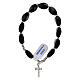 Onyx single decade bracelet, 0.24x0.47 in oval beads and hematite, 925 silver cross s3