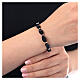 Bracciale decina argento rosé onice nera 6x12 mm cavetto s2