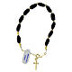 Bracciale cavetto argento 925 dorato ematite onice nera 6x12 mm s1