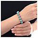 Bracelet with green pearls and hematite beads, rhodium-plated 925 silver cross s2