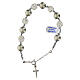 Rosary bracelet with ten gray rhinestone pearls in rhodium-plated 925 silver s1