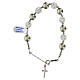 Rosary bracelet with ten gray rhinestone pearls in rhodium-plated 925 silver s3