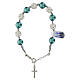 Single decade rosary bracelet, green pearls and strass ball beads, rhodium-plated 925 silver s3