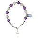 Single decade rosary bracelet, purple pearls and strass ball beads, rhodium-plated 925 silver s3