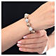 Pulsera perlas marrones cuentas strass cristales blancos plata 925 rodiada s2