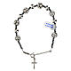 Bracelet with strass ball beads and 0.31 in silver beads, hematite and cross pendant s1