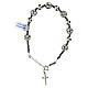 Bracelet strassball sphères argent 8 mm hématite croix pendentif s3