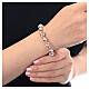 Pulsera plata 925 rosada cuentas strass granos lisos hematites s2