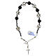 Bracciale grani onice nera strass bianchi argento 925 ematite s1
