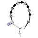 Bracciale grani onice nera strass bianchi argento 925 ematite s3