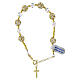 Single decade rosary bracelet of strass ball beads and white faceted crystals, gold plated 925 silver s3