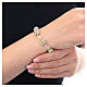 Pulsera decena cuentas strass cristales blancos tallados plata 925 dorada s2