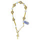 Bracciale decina strassball cristalli bianchi sfaccettati argento 925 dorato s1