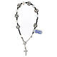 Bracelet cristaux blancs strass hématite croix pendentif argent 925 s3