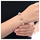 Pulsera hematites granos cristal cuentas strass plata 925 rosada s2