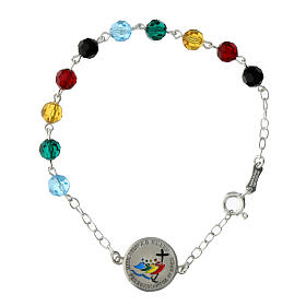 Jubilee bracelet with Pilgrims of Hope logo, 0.2 in crystal beads and 925 silver medal