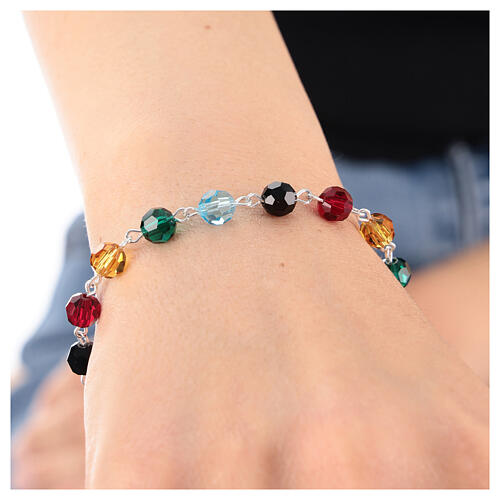 Jubilee bracelet with Pilgrims of Hope logo, 0.2 in crystal beads and 925 silver medal 3