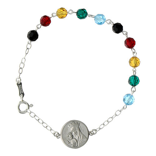 Jubilee bracelet with Pilgrims of Hope logo, 0.2 in crystal beads and 925 silver medal 4