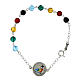 Jubilee bracelet with Pilgrims of Hope logo, 0.2 in crystal beads and 925 silver medal s1