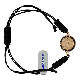 Bracelet with Miraculous Mary Medal in 925 Silver Fabric