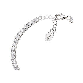 Amen tennis bracelet with 0.12 in white rhinestones, 925 silver