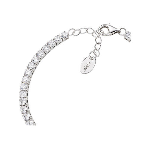 Amen tennis bracelet with 0.12 in white rhinestones, 925 silver 2