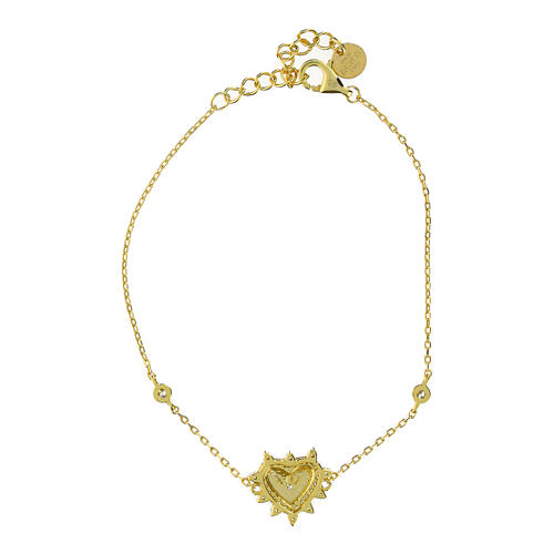 Gold plated bracelet by Agios with heart, 925 silver and rhinestones 3