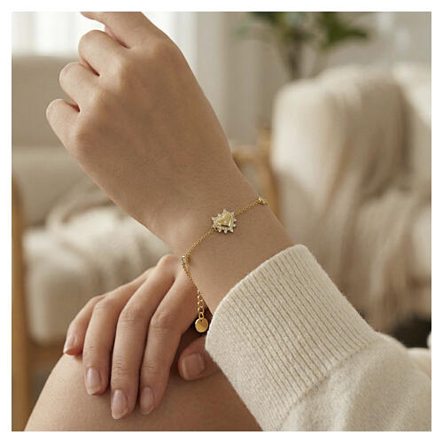 Gold plated bracelet by Benedictus with heart, 925 silver and rhinestones 2