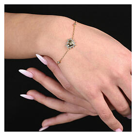 Bracciale dorato cuore zirconi argento 925 Agios